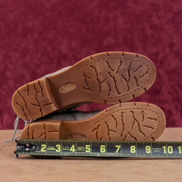 Sofft Women Sharnell Low Distress Grey Suede Back Lace-up Mid Calf boots sz 7 - Picture 5 of 8